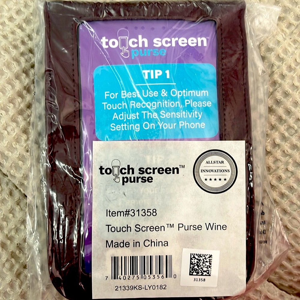Touch Screen burgundy crossbody purse